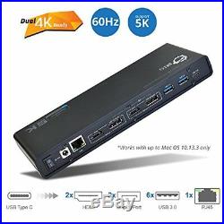 SIIG USB-C 4K Dual Video Docking Station, Single 5K Display, with HDMI/USB3.0/RJ45