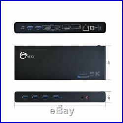 SIIG USB-C 4K Dual Video Docking Station, Single 5K Display, with HDMI/USB3.0/RJ45