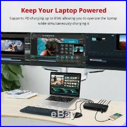 SIIG USB-C 4K Triple Monitor Docking Station with 85W Laptop Charging Windows