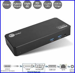 SIIG USB-C or Thunderbolt 3 Triple 4K Video (HDMI/DP) Docking Station with PD 3.0