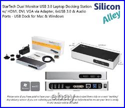 STARTECH USB 3.0 Dual Monitor Laptop Docking Station