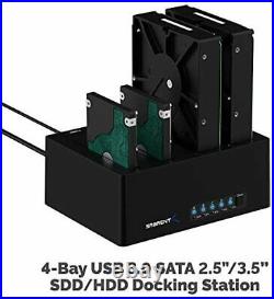 Sabrent 4-Bay USB 3.0 SATA 2.5/3.5 SSD/HDD Docking Station (DS-U3B4)