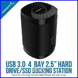 Sabrent USB 3.0 4 Bay 2.5 Hard drive/SSD Docking Station with Fan (DS-4SSD)