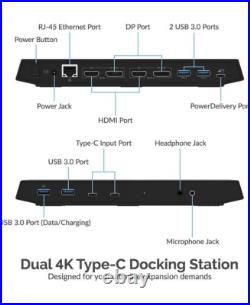 Sabrent USB Type-C Dual 4K Universal-Docking Station, USB-C, Ethernet, DP, HDMI