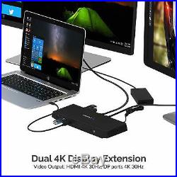 Sabrent USB Type-C Dual 4K Universal Docking Station with USB C Power Delivery