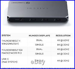 Satechi Thunderbolt 4 Slim Hub 5-in-1, USB C 60W Charging, Single 8k or Dual 4K
