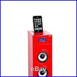 Sound Music Tower Speaker Docking Station Ipod Iphone Remote Control USB Tower