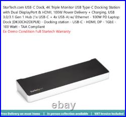 StarTech 4K USB-C Dock Triple UHD 4K HDMI DP USB C DK30CH2DEPUE StarTech 4K USB-C Dock Triple UHD 4K HDMI DP USB C DK30CH2DEPUE