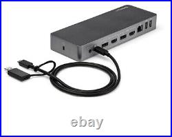 StarTech DUAL 4K USB-A/USB-C DisplayPort & HDMI DOCK STATION, 60W PD