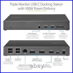 StarTech USB C Dock Triple 4K Monitor USB Type-C Docking Station 100W Pow StarTech USB C Dock Triple 4K Monitor USB Type-C Docking Station 100W Pow