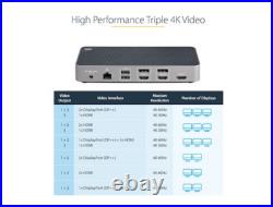 StarTech USB-C Universal 4k HDMI/DP Triple Monitor Docking Station 100W