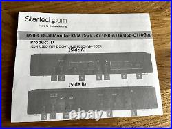 StarTech.com Dual-Laptop USB-C KVM Dual Monitor Docking Station NEAR MINT