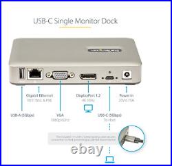 StarTech.com USB C Dock USB-C to DisplayPort 4K 30Hz or VGA 65W USB Power