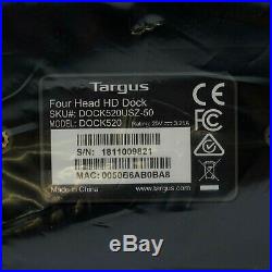 Targus USB-C Universal QUAD HD (QVHD) Docking Station DOCK520USZ-50