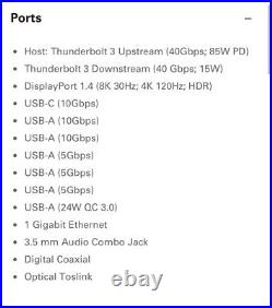 Thunderbolt 3 Dock Station MacBook Pro Excellent
