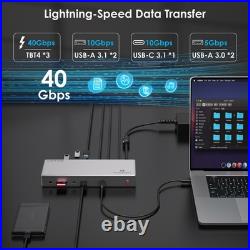 Thunderbolt 4 Docking Station 2x 4K Monitors 98W PD 2.5GbE 40Gbps Data Transfer Thunderbolt 4 Docking Station 2x 4K Monitors 98W PD 2.5GbE 40Gbps Data Transfer