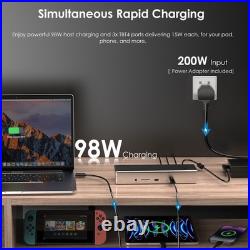 Thunderbolt 4 Docking Station 4x 4K Monitors 98W Charging 40Gbps Transfer Speed Thunderbolt 4 Docking Station 4x 4K Monitors 98W Charging 40Gbps Transfer Speed