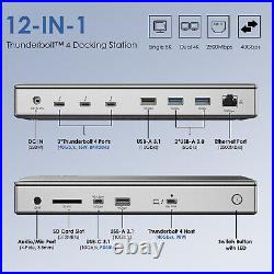 Thunderbolt 4 Docking Station 8K Dual 4K Display with230W Power Adapter 40Gbps