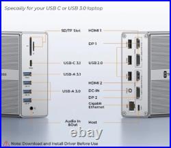 Tobenone 18-In-1 Docking Station USB 3.0/USB-C Dual Monitor Universal Dock (EU)