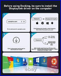 Triple Display 13in1 USB 3.2 C Docking Station Displaylink, 100W Charging Triple Display 13in1 USB 3.2 C Docking Station Displaylink, 100W Charging