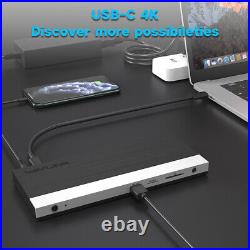 Triple Display 4K USB C Docking Station Type C Dock 100W PD3.0 Charging Ethernet