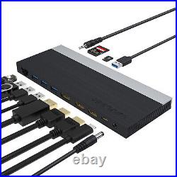 Triple Display USB C Docking Station 100W Charging with Displayport HDMI USB 3.0
