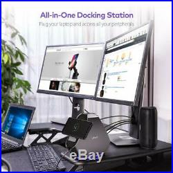 Type-C Docking Station Dual Display with 100W PD 120W Adapter USB Ports Ethernet