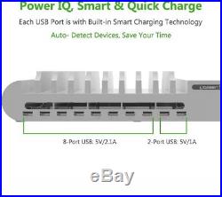 UGREEN 10 Ports USB Charger Station, Fast Multi-port USB Wall Charger Docking