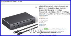 UGREEN Revodok Max 208 Thunderbolt 4 Docking Station, Single 8K or Dual 4K@60Hz