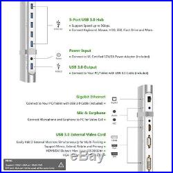 UGREEN USB 3.0 MAC Universal Docking Station To HDMI VGA USBs DVI SD Ethernet