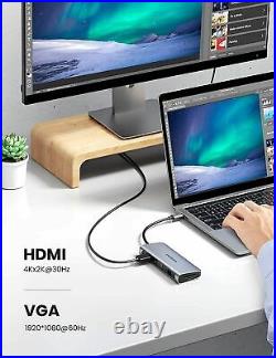 UGREEN USB C Docking Station 10 IN 1 Multiport Adapter with 4K HDMI, VGA, 3.5mm