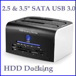 USB 3.0 Dual 2.5&3.5 SATA Hard Drive HDD Docking Station UK