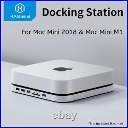 USB 3.0 Hub Docking Station SATA Hard Drive Enclosure For Mac Mini M1 SD/TF HDD