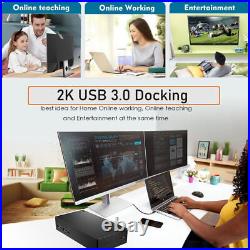 USB 3.0 Ultra Dock Docking Station 4K DP HDMI RJ45 For Lenovo ThinkPad Laptop