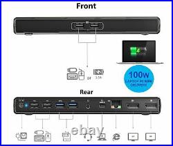 USB C 5K/4K Pro Dual Display Docking Station with 100w Laptop Power Delivery