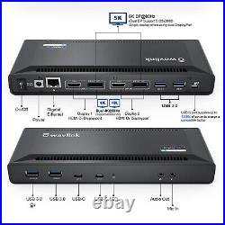 USB C 5K Dual 4K Docking Station 100W PD 2 HDMI 2 DP Gigabit Ethernet 6 USB 3.0