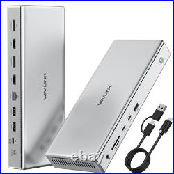 USB C DisplayLink Docking Station 10K Dual 8K Quad 4K Display 100W Charging 2.5G