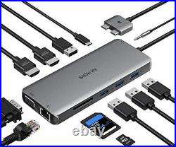 USB C Docking Station, 12 IN 2 Thunderbolt 3 Laptop MacBook Pro Docking Station