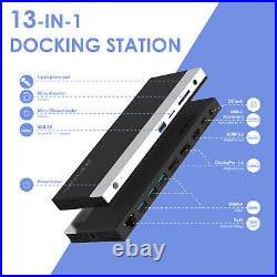 USB C Docking Station(13-in-1) 4K HDMI 2 Displayport 100W Charging RJ45 4 USB3.0 USB C Docking Station(13-in-1) 4K HDMI 2 Displayport 100W Charging RJ45 4 USB3.0