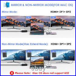 USB C Docking Station(13-in-1) 4K HDMI 2 Displayport 100W Charging RJ45 4 USB3.0 USB C Docking Station(13-in-1) 4K HDMI 2 Displayport 100W Charging RJ45 4 USB3.0
