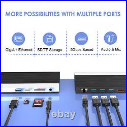 USB C Docking Station(13-in-1) 4K HDMI 2 Displayport 100W Charging RJ45 4 USB3.0 USB C Docking Station(13-in-1) 4K HDMI 2 Displayport 100W Charging RJ45 4 USB3.0