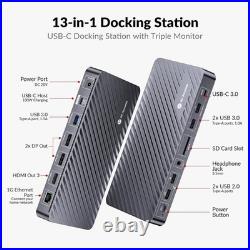 USB-C Docking Station AV Access 12-in-1 Triple Monitor 4K 100W PD Laptop Hub