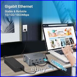 USB C Docking Station Dual Monitor, 15 in 1 Laptop Dock 3 Display 4K 60Hz