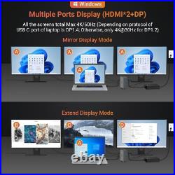 USB C Docking Station Dual Monitor 2 HDMI, Laptop Docking Station Triple Display USB C Docking Station Dual Monitor 2 HDMI, Laptop Docking Station Triple Display
