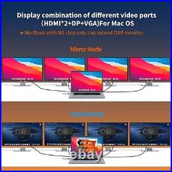USB C Docking Station Dual Monitor, Laptop Dock with 3 USB 3.0, HDMI, DP, PD USB C Docking Station Dual Monitor, Laptop Dock with 3 USB 3.0, HDMI, DP, PD