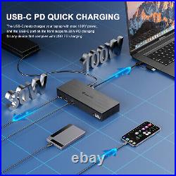 USB C Docking Station Dual Monitor/Quad Display Power Delivery for Windows Mac