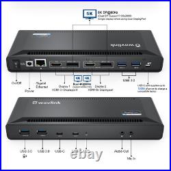USB C Docking Station Dual Monitors 100W Charging 2HDMI 2DP Dual 5K/4K 6 USB 3.0