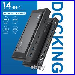 USB C Docking Station Dual Monitors 100W Charging 2HDMI 2DP Dual 5K/4K 6 USB 3.0
