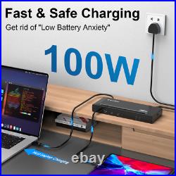 USB C Docking Station Dual Monitors 100W Charging 2HDMI 2DP Dual 5K/4K 6 USB 3.0