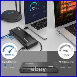 USB C Docking Station Dual Monitors 100W Charging 2HDMI 2DP Dual 5K/4K 6 USB 3.0